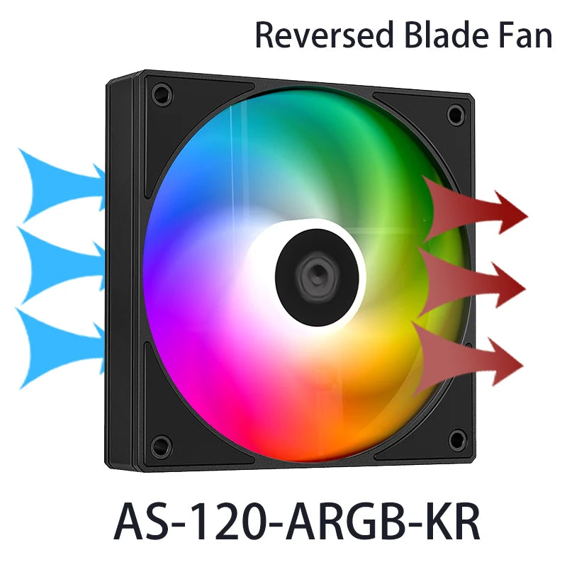 ID-COOLING AS-120-K 120mm High Performance Computer Cooling Fans,Fan Speeds：300- 2000 RPM,Hydraulic Bearing Quiet Long lifespan