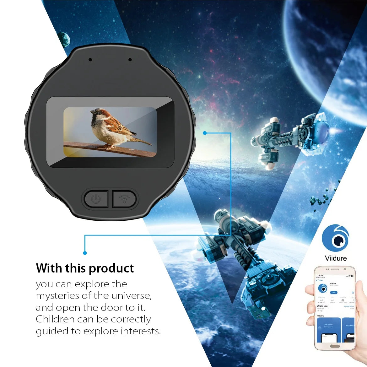 1920X1080 WiFi Electronic Eyepieces Camera 1.5'' High-Definition Screen Portable Recorder Telescopes with APP Connection