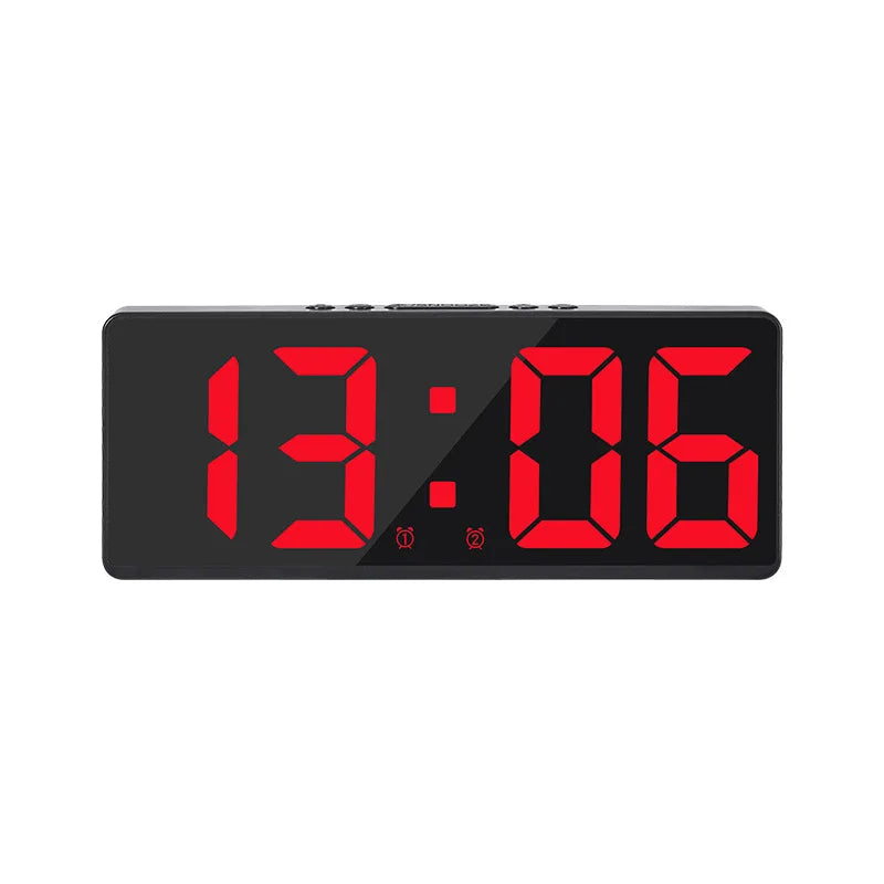 Acrylic/Mirror Digital Alarm Clock Voice Control Snooze Night Mode Table Clock 12/24H Anti-disturb Funtion Electronic LED Clock