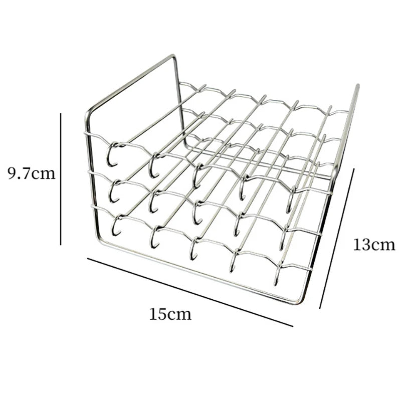 Air Fryer Skewer Stand Vertical Multi-pin Stainless Steel BBQ Holder Air Fryer Accessories Skewers For Grilling Kitchen Tools