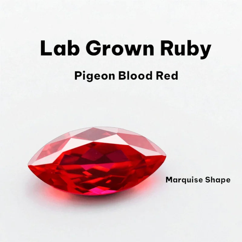 Lab Grown Ruby Various Shape Pigeon Blood Red Charms Gemstone for DIY Jewelry Making Materials Selectable Certificate