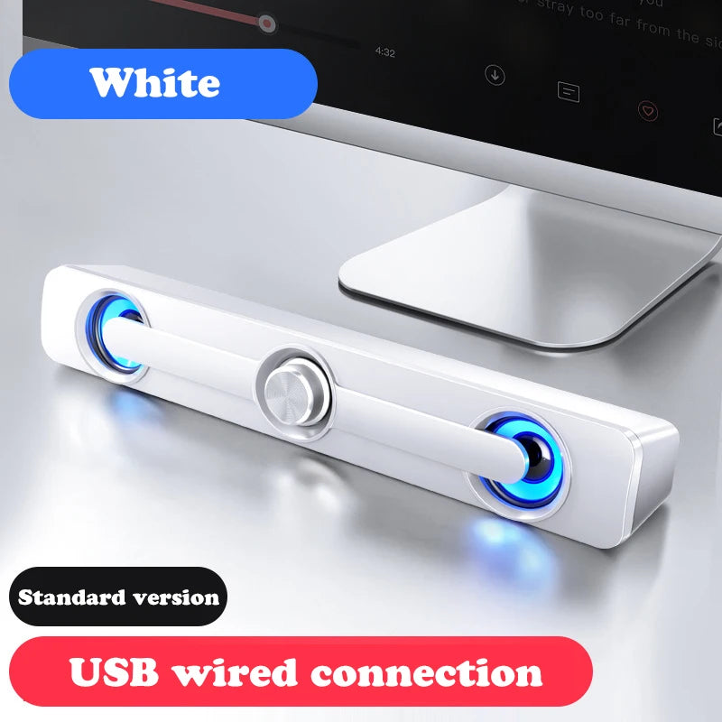 USB Wired Powerful Computer Speaker Bar Stereo Subwoofer Bass Speaker Surround Sound Box LED For PC Laptop Phone Tablet MP3