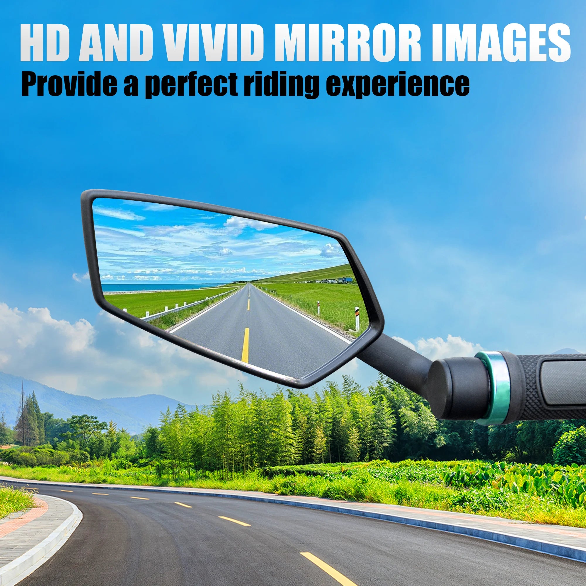 RBRL Bike Mirror Anti-shake Bicycle Side Mirror Durable 360 Rotatable Extended Rearview Mirrors for MTB Electric Bike