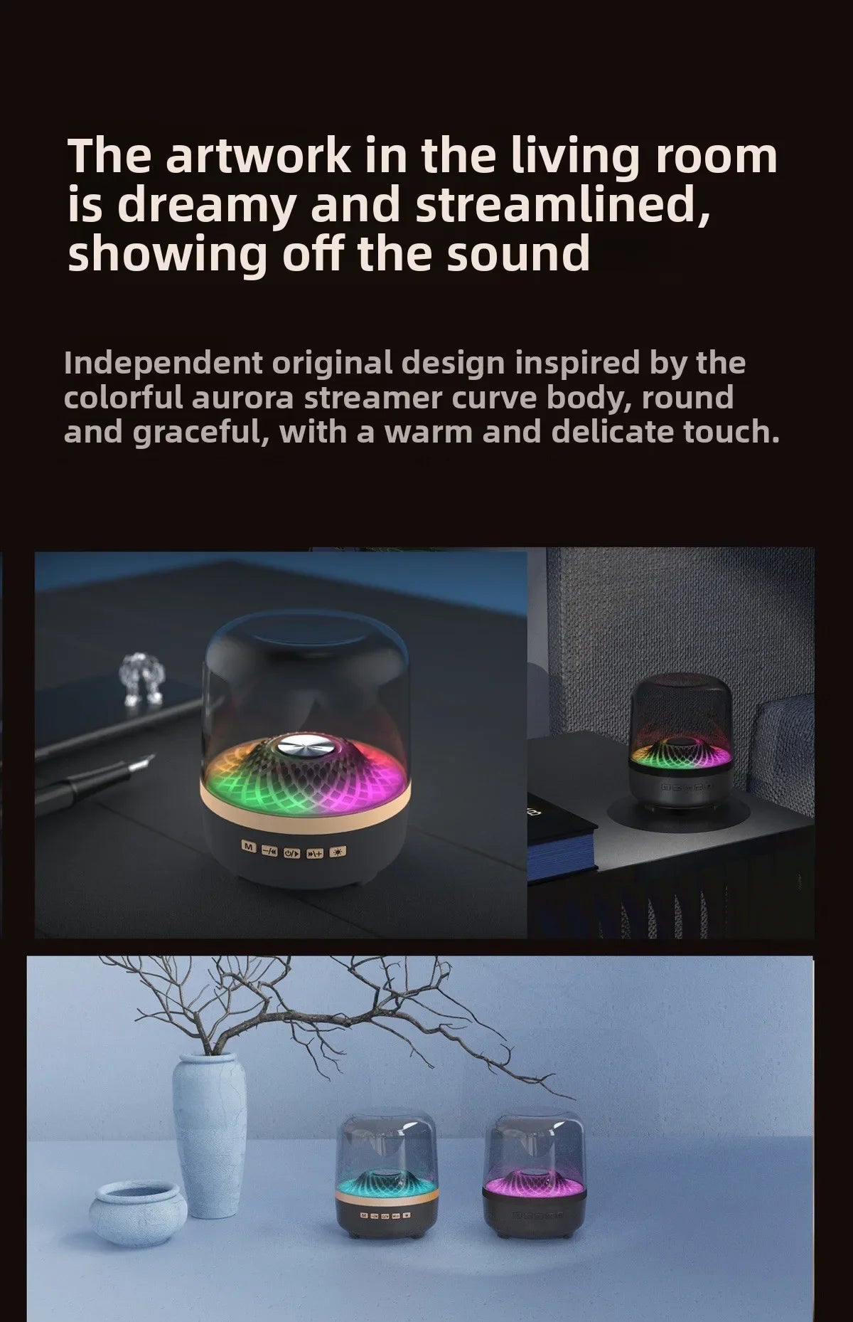 Wireless Bluetooth Speakers Outdoor Portable Loudspeaker Panoramic Surround Sound Effec Subwoofer Breathing Lamp for Android IOS