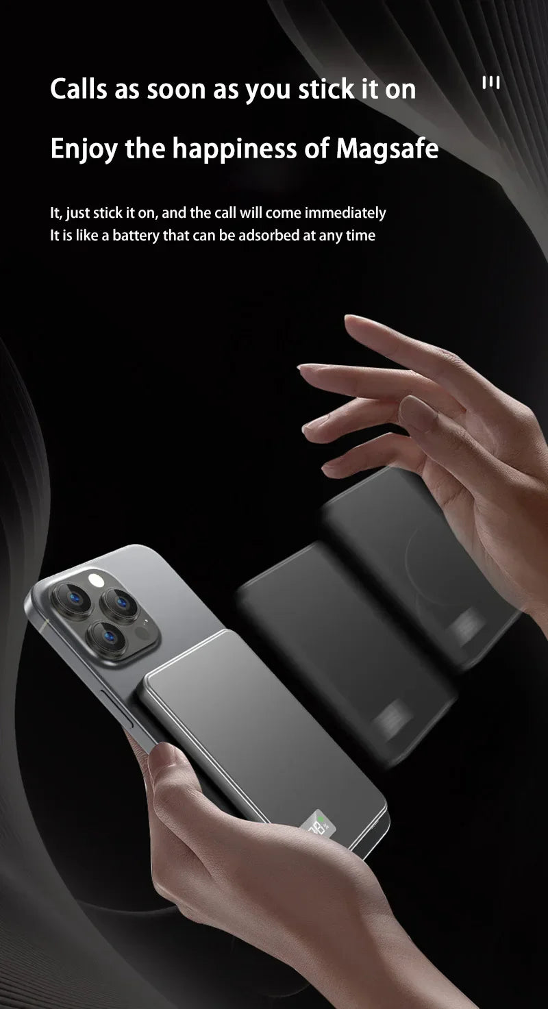500000mAh Magnetic Power Bank  Fast Charging  Portable Wireless PD22.5W Fast Charging External Battery for Magsafe for iPhone
