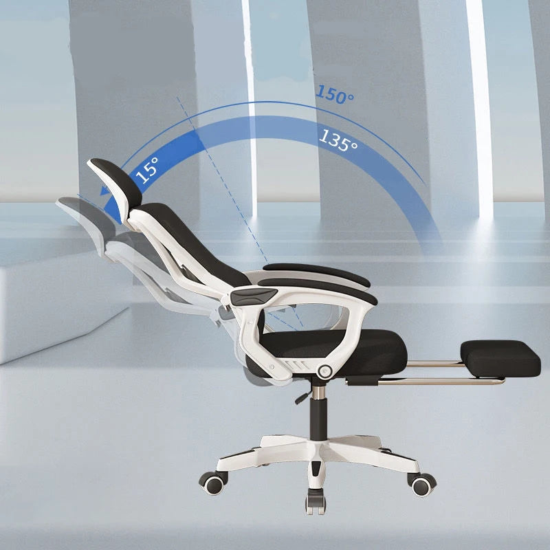 Office Ergonomic Chair Gaming Chair Mesh Office Chair with Rocking Function Armchair Relaxing Chair Adjustable Waist Support
