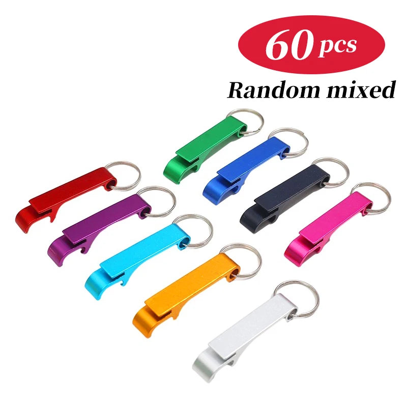 10-100PCS Custom Keychain Personalized Bottle Opener Customized Key Ring Mini Beer Can Kitchen Bar Tools Accessories Gift