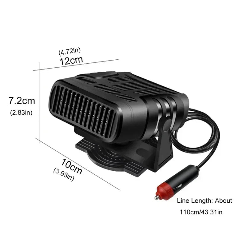 12/24V Car Heater 2 in 1 Car Cooling & Heater Fan Car Windshield Fast Heating Defrost Defogger Electric Heating Dryer Demister