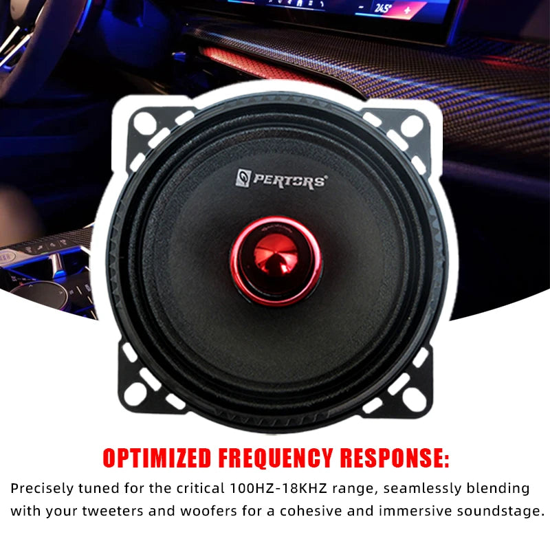 2pcs 4inch Midrange Speakers 400W Hi-Fi Sound Quality for Car Door, DVD Player Music Player Home Theater Speakers Audio System