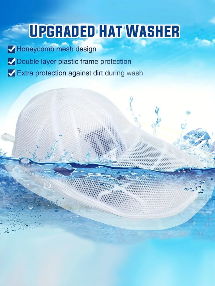 Baseball Cap Washer Bag for Washing Machine | Anti-Deformation Hat Cleaning Cage Frame Holder Home Laundry Guard Support
