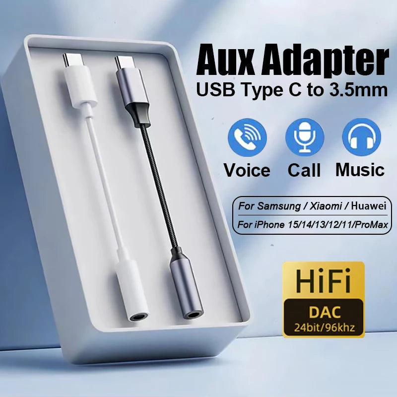 USB C to 3.5mm Headphone Adapter for iPhone Sumsang Huawei Xiaomi Redmi Poco Pixel 3.5mm Jack Earphone AUX Audio Adapter Cable
