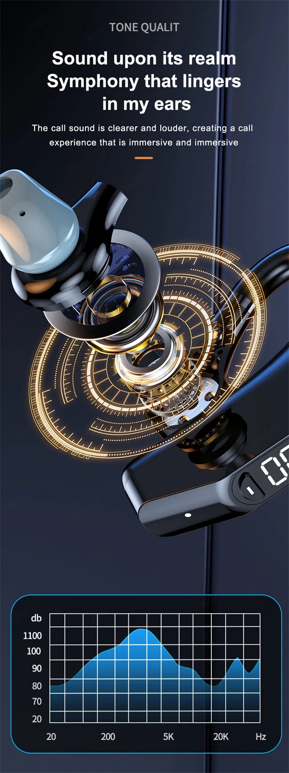 Wireless Headphones With Dual Microphon Bluetooth Earphone ENC Noise Cancelling Hands-free Headset Busines Auriculares Driving