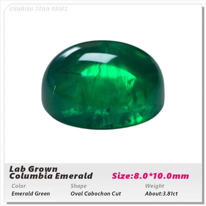 Lab Grown Colombian Emerald Stone High Quality Multiple Cuts Available Hydrothermal Hand-cutting Selectable AGL Certificate
