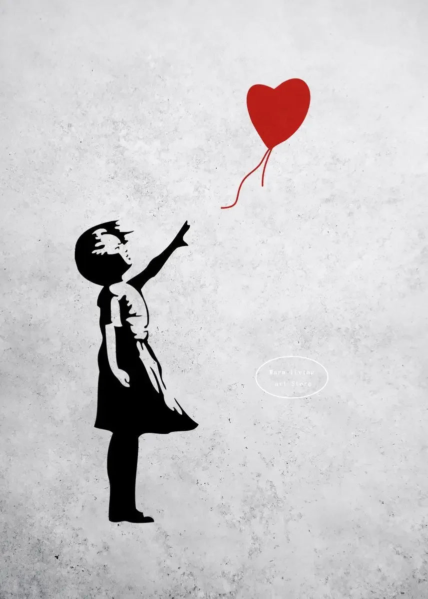 Classic Retro Wall Art Banksy Street Graffiti HD Canvas Print Poster Home Living Room Bedroom Decorative Painting
