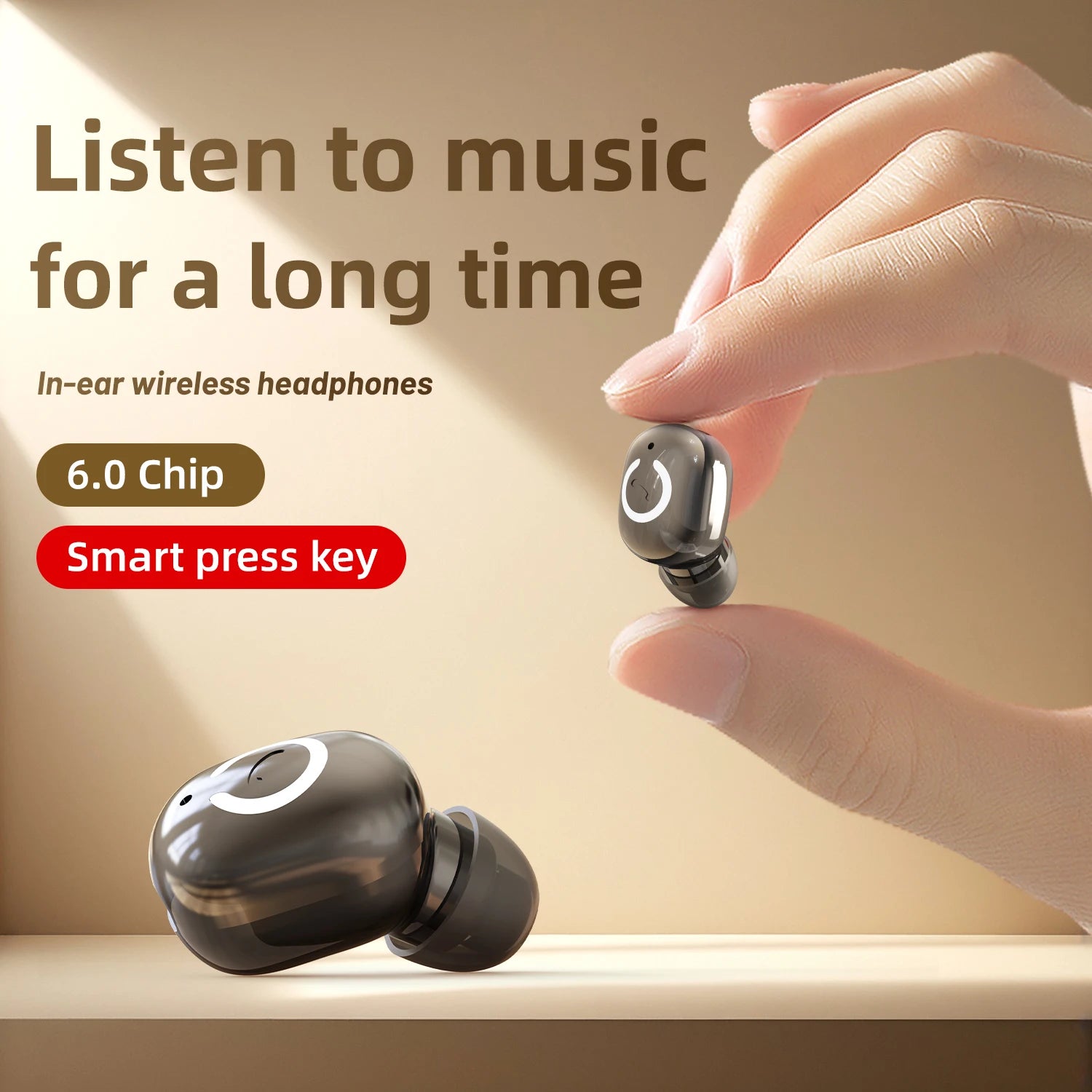 Wireless Headphones Bluetooth Earphones With Mic Headset Single Ear Waterproof Earbuds for Left and Right Ear Wear Ear-Mounted