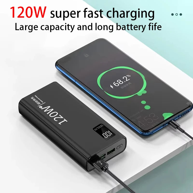 500000mAh Large-capacity Super-fast Charging Power Bank With Digital Display Portable Mobile Power Supply for All Phones