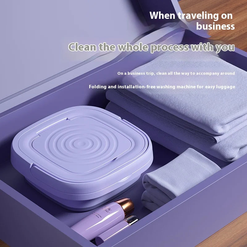 8L Portable Small Foldable Washing Machine with Spin Dryer For Socks Underwear Panties Washer Household Mini Washing Machine