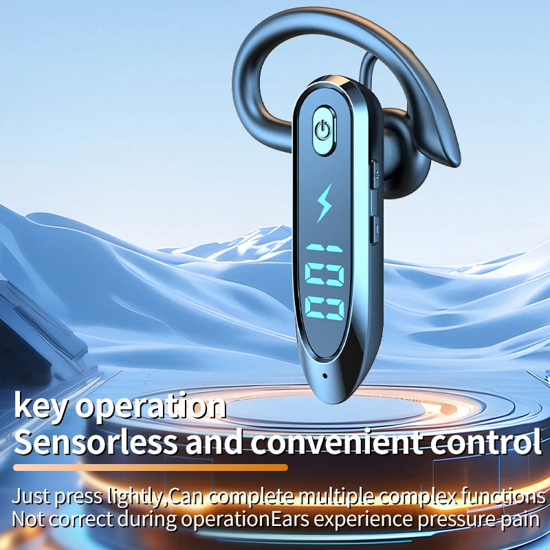 Bluetooth 6.0 Earphone HiFi Stereo Music Earbuds 270° Rotation Ear Hook Headphone LED Display Waterproof Noise Reduction Headset