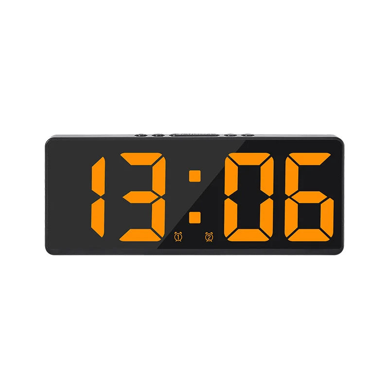 Acrylic/Mirror Digital Alarm Clock Voice Control Snooze Night Mode Table Clock 12/24H Anti-disturb Funtion Electronic LED Clock