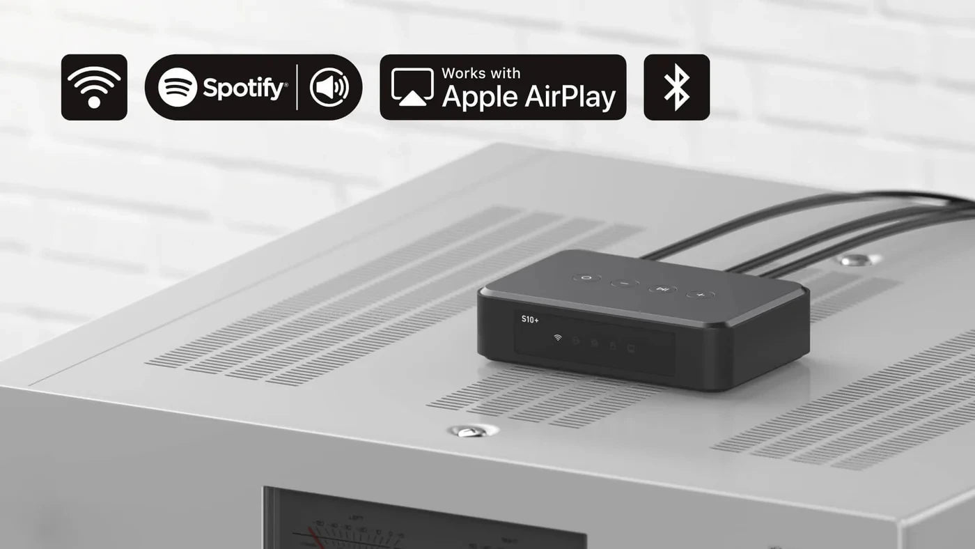 Arylic S10+ Wireless Music Streamer Bluetooth Audio Receiver 3.5mm Jack Aux for PC Multiroom PC Audio Jack Adapter