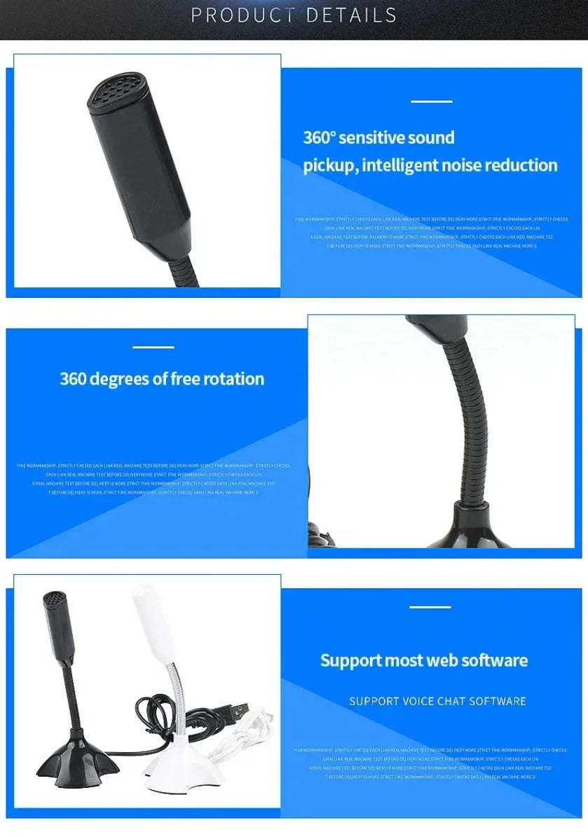 XIKCU Professional High Quality Adjustable Microphone For Laptop And Computer Studio Singing Gaming Streaming Mikrofon Stand Mic