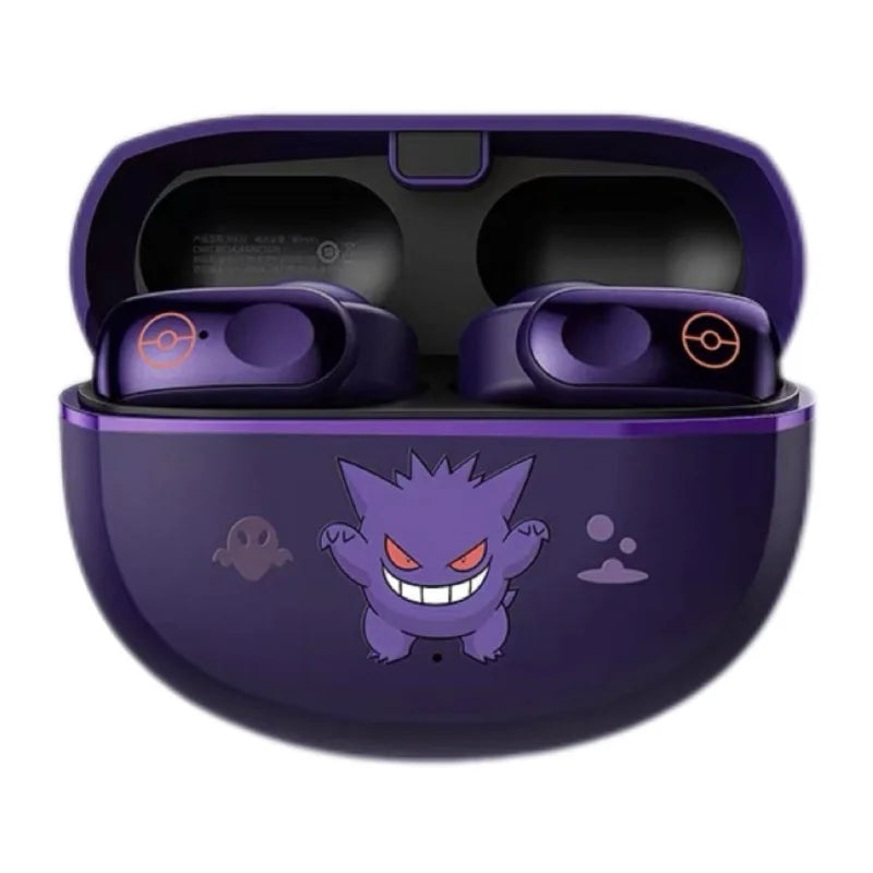 Gengar Pokemon Anime Bluetooth Headset Ear Clip Style Not Reduction Hifi Stereo Game Wireless Sport Earbuds Endurance Trendy Gif