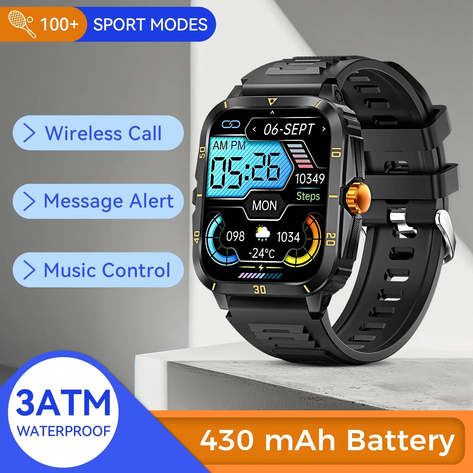 EIGIIS 2025 New Smartwatch Unisex Fitness Tracker Heart Rate Monitor Sports Watch Waterproof Activity Tracker For iPhone Android