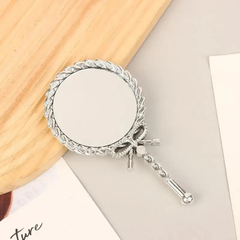 Handheld Makeup Mirror Round Portable Cosmetic Mirror European Mirror European For Dressing Room Home Use Professional Use