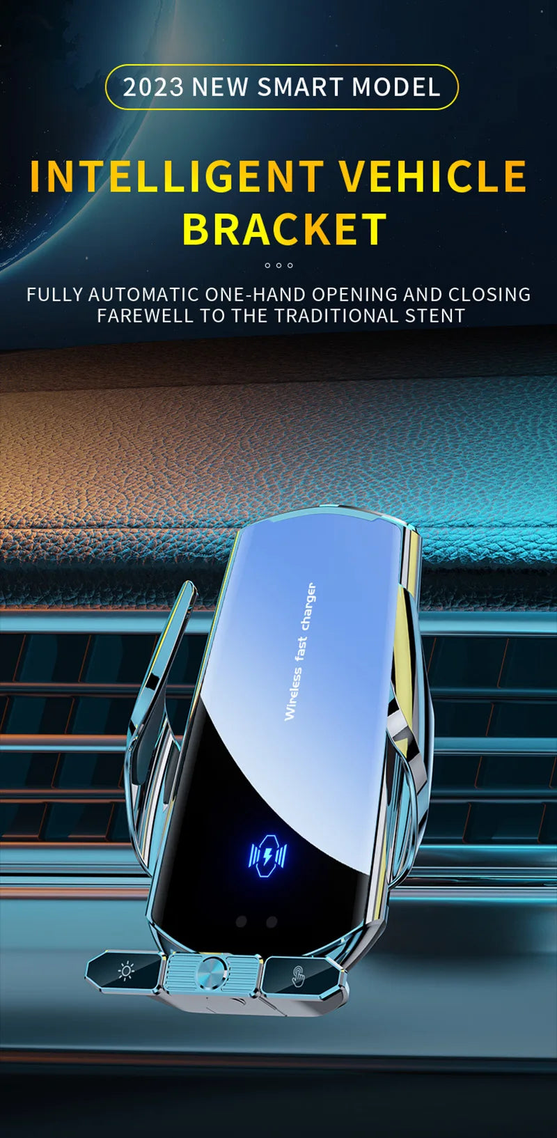 Car wireless charger Magnetic Cell Phone Holder Mobile Phone Stand in Car GPS Support 360° Rotatable Mount For iPhone Xiaomi