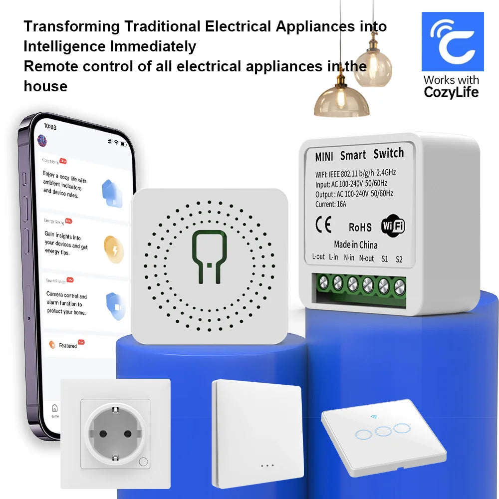 cozylife Smart WiFi mini Control Switch / remote switch /timing APP control  for Smart Home Automation