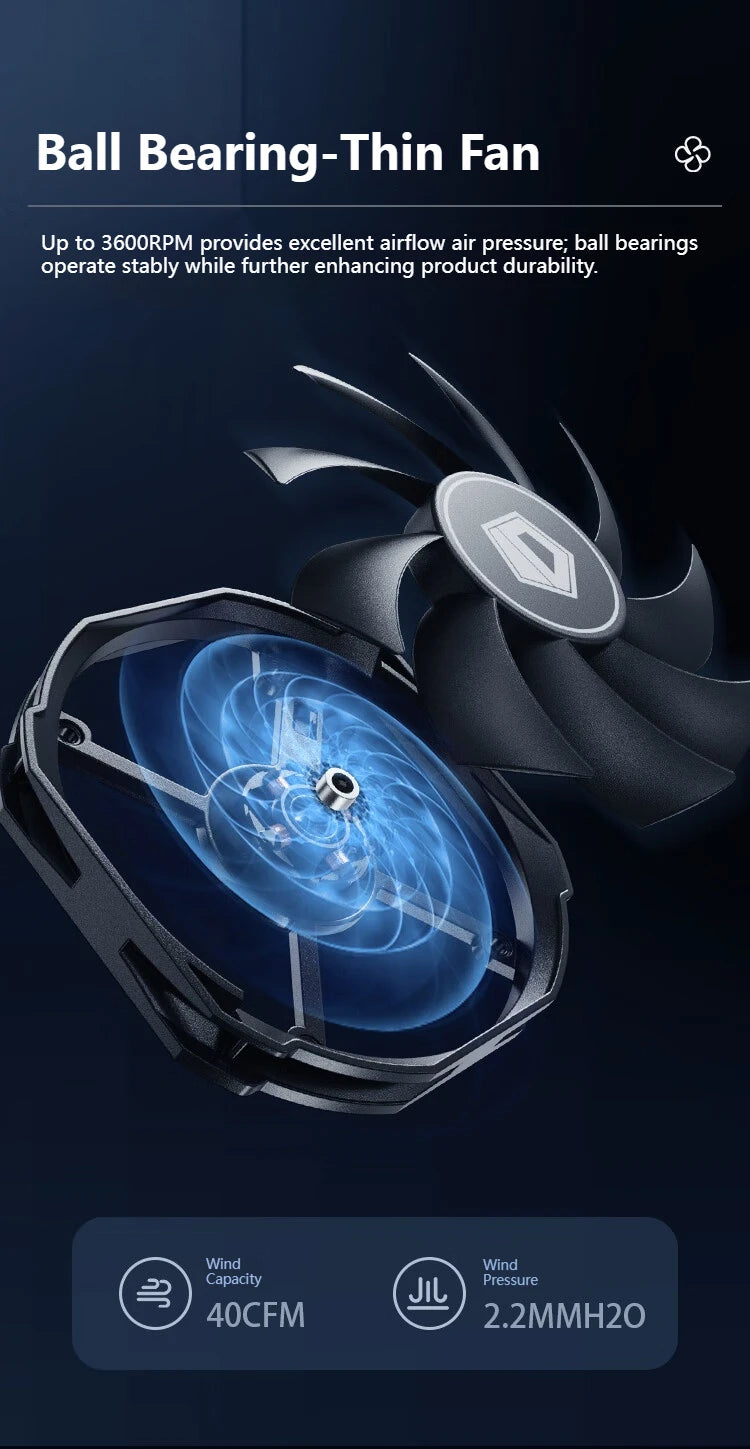 ID-COOLING IS-30I Ultra-Thin CPU Cooler Heat Sink Temperature Controlled Silent 4 Heat Pipe 3600RPM Low Profile Radiator