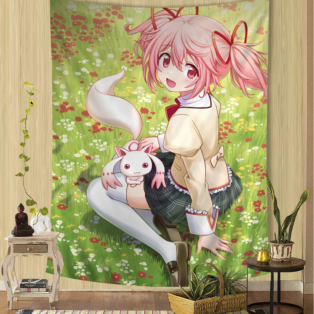 VIKAMA Magical Girl Tapestry Bohemian Tapestry Tarot Hippie Tapestry Dormitory Japanese Tapestry Wall Decoration
