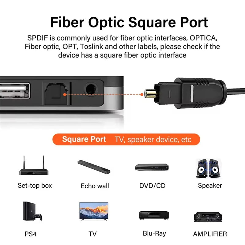 Digital Fiber Optical Audio Cable Toslink SPDIF Coaxial Cables for Amplifiers Xbox 360 PS4 Soundbar Fiber Cable 1m 2m 3m 5m 10m
