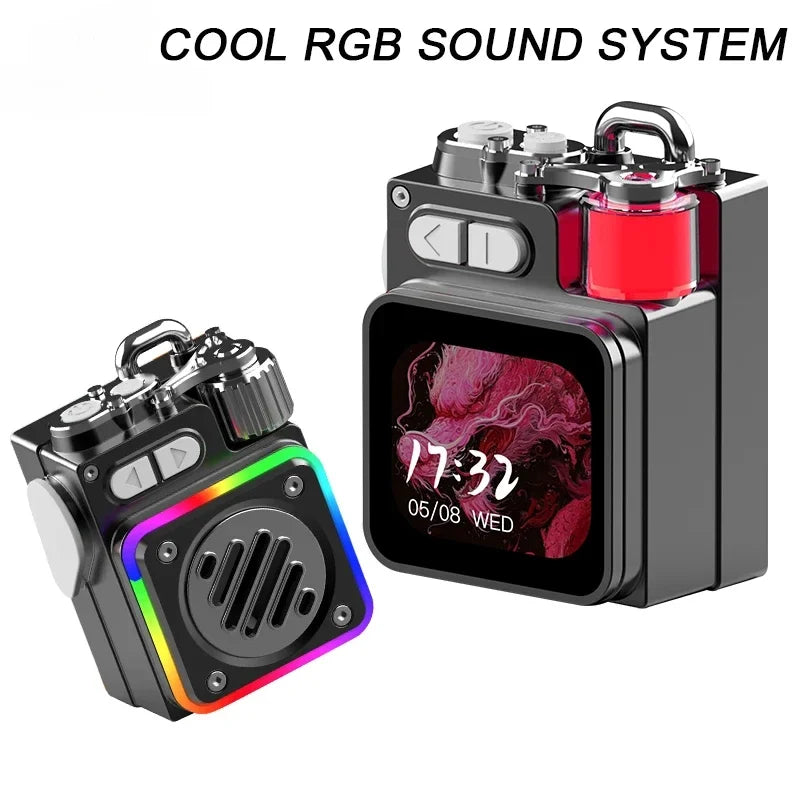 Portable Wireless Bluetooth Speaker Stereo Surround Metallic Outdoor Speaker LED Display Screen with RGB Desktop Subwoofer