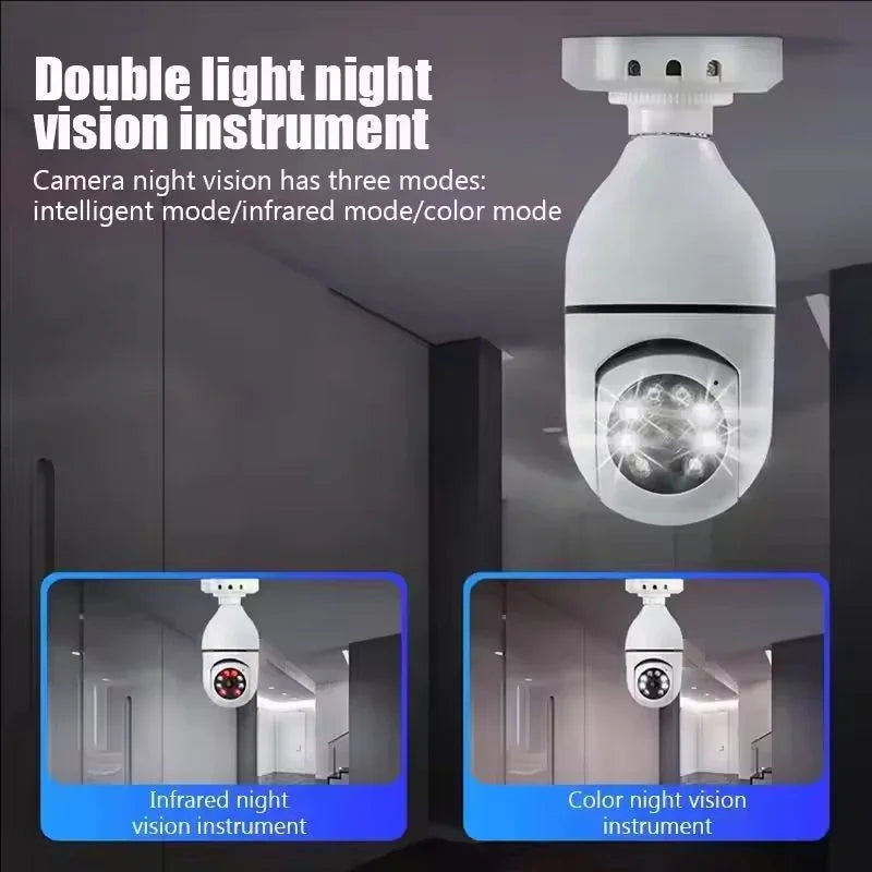 E27 Socket Lamp Holder CCTV WiFi IP Camera PTZ Two Way Audio Home Security Bulb Camera