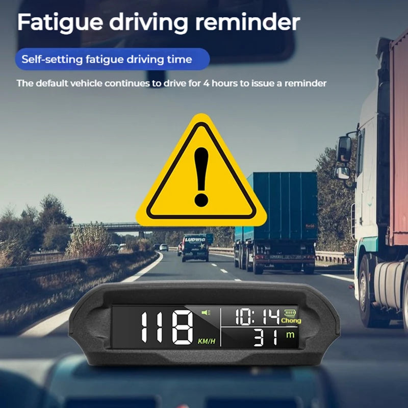 Auto GPS Speedometer With Solar Charging Car HUD Head up Display Car Smart Digital Alarm Reminder Meter Electronics Accessories