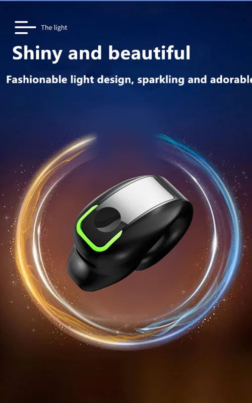 Headset With Microphone Bluetooth 5.3 Ear Clip Headphone TWS Wireless Earphone Single In-Ear HD HiFi Stereo Touch Control Sports