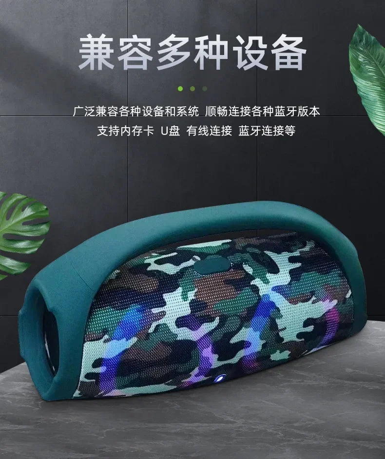 30W high power bluetooth speaker portable RGB colorful light waterproof wireless subwoofer 360 stereo surround TWS FM boombox