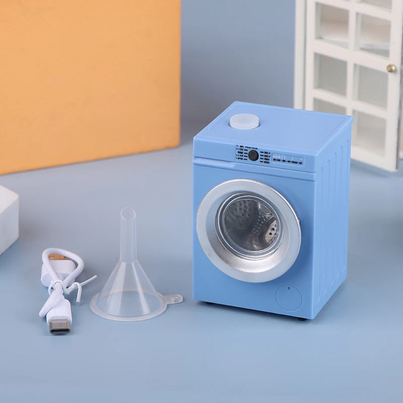 1Pcs Dollhouse Miniature Simulation Washing Machine Drum Washer Laundry Model Dollhouse Home Appliance Model Decor Toy