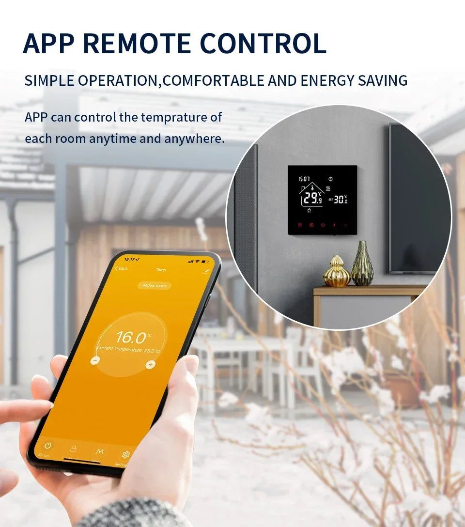 Smart Thermostat Tuya WiFi Floor Heating Electric/Water Gas Boiler Temperature Controller Smart Life Works With Alexa Alice