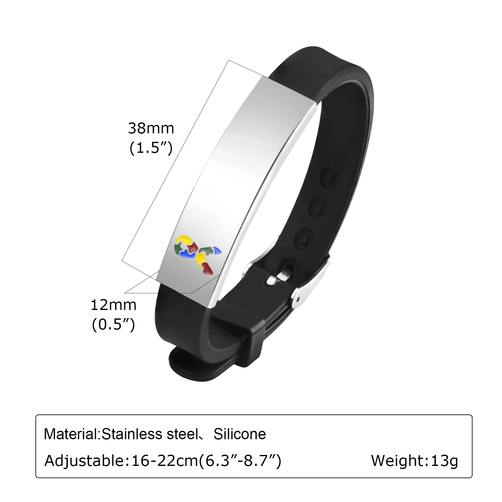 Personalized Autism Medical Alert ID Bracelet, Custom Engraved Emergency Silcone Wristband for little Girls Boys ( 0-7 years)