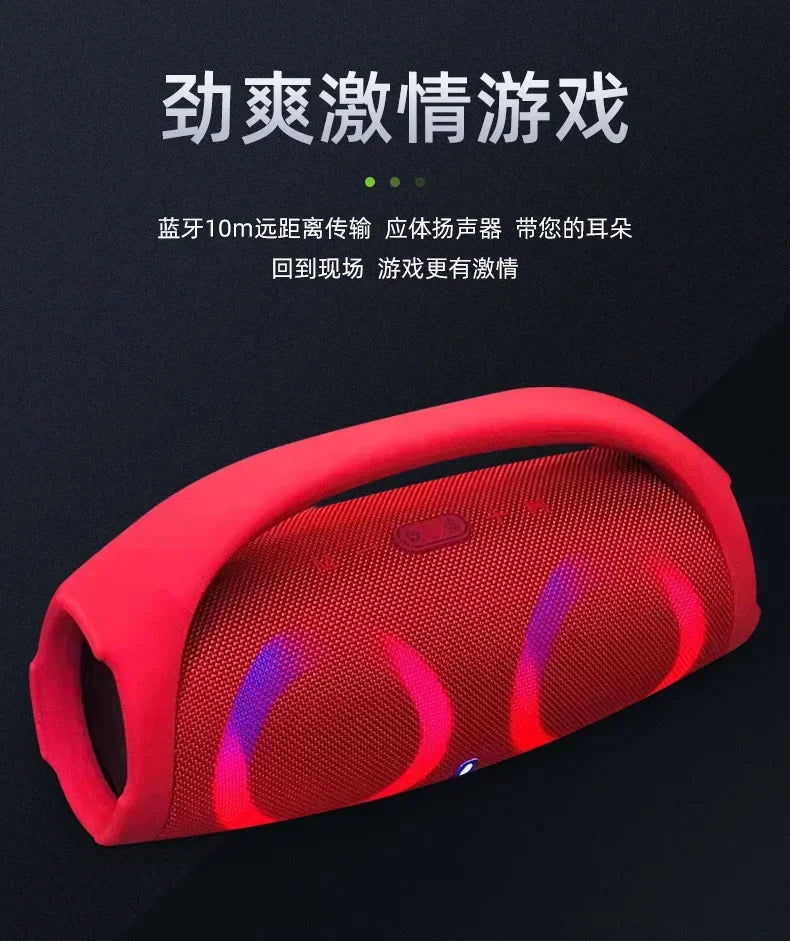 30W high power bluetooth speaker portable RGB colorful light waterproof wireless subwoofer 360 stereo surround TWS FM boombox