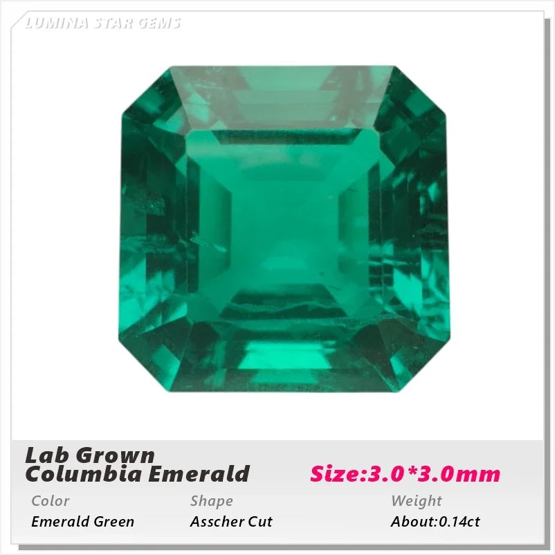 Lab Grown Colombian Emerald Stone High Quality Multiple Cuts Available Hydrothermal Hand-cutting Selectable AGL Certificate