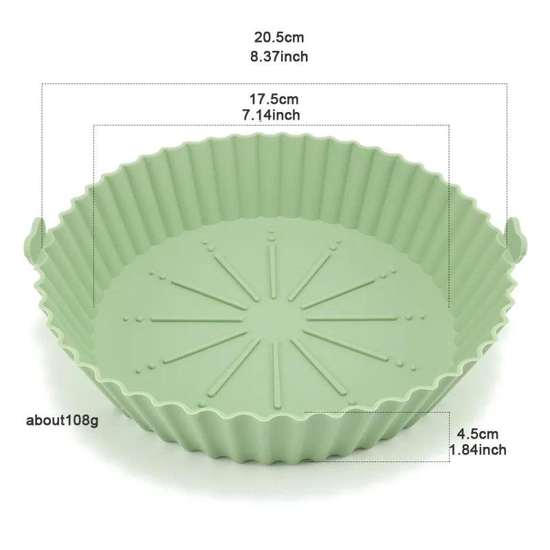 Air Fryer Baking Tray Reusable silicone baking basket Grill Pan food-grade safe non-stick fryers ovens microwave oven