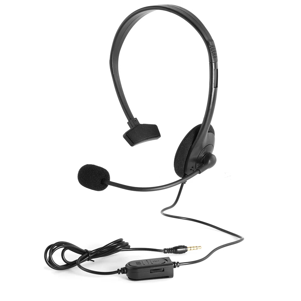 Universal Call Center Headphones 3.5mm Wired Gaming Business Single-Sided Headset with Mic Telephone Operator Earphones