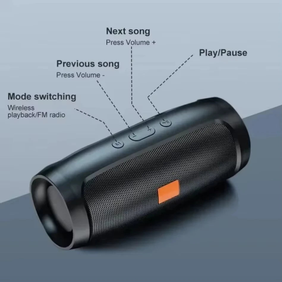 ViVO Portable Subwoofer Bluetooth Speakers Stereo Surround Waterproof Loudspeaker Wireless Sound Box Support FM Radio TF Card