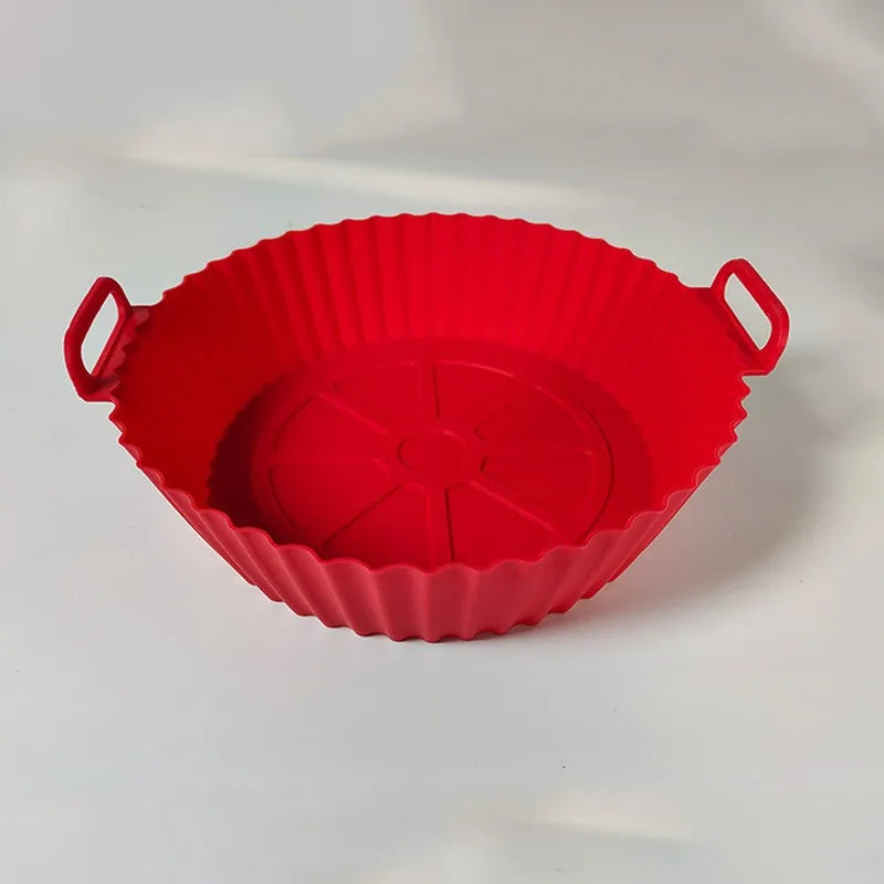Air Fryer Silicone Liners Air Fryer Silicone Pot Reusable Silicone Air Fryer Liners Food Safe Non Stick Air Fryer Basket Accesso