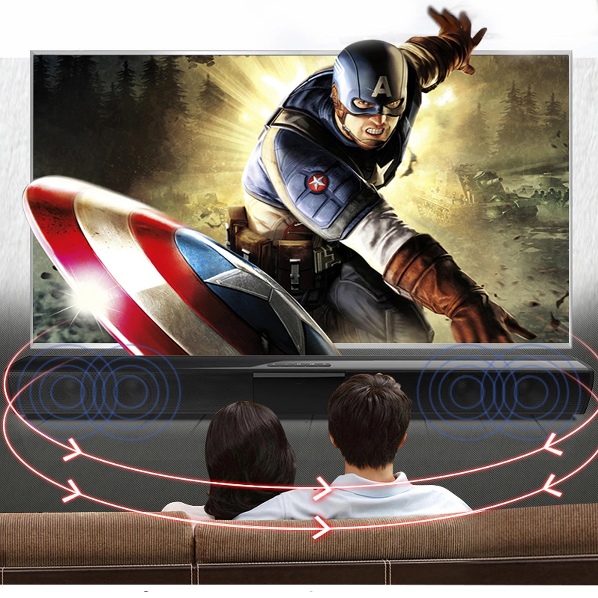 Soundbar For TV Subwoofer Bluetooth Speaker Sound Bar Box Music Wireless Radio FM Caixa De Som Big Bocina Bass Blootooth Coluna
