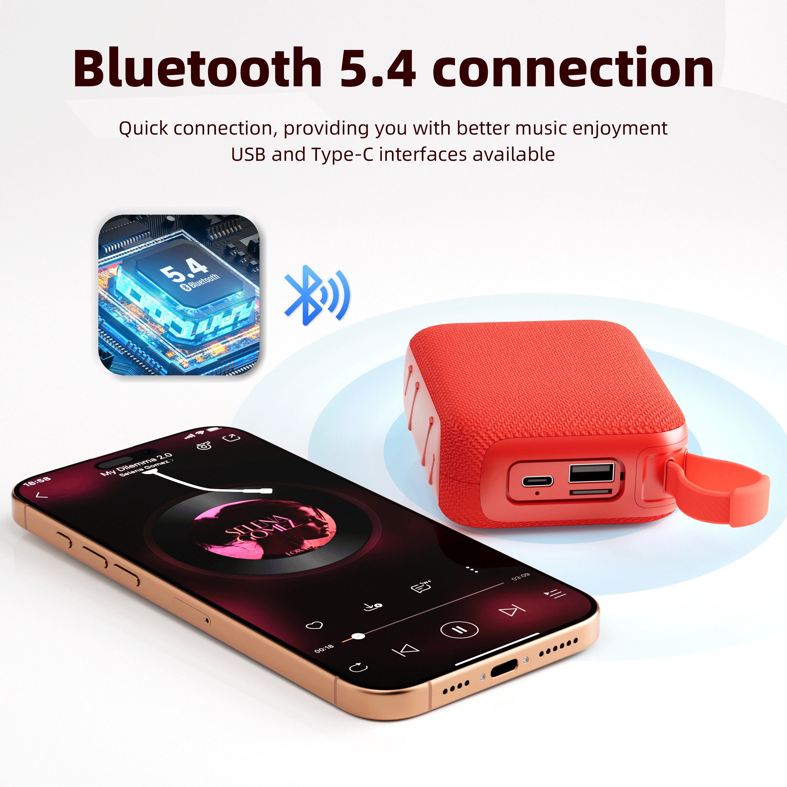 G04 Subwoofer Bluetooth 5.4 Speakers Hi-Fi Audio Supports Tandem Wireless Soundbar Cute Mini Portable Speaker for Home Theater