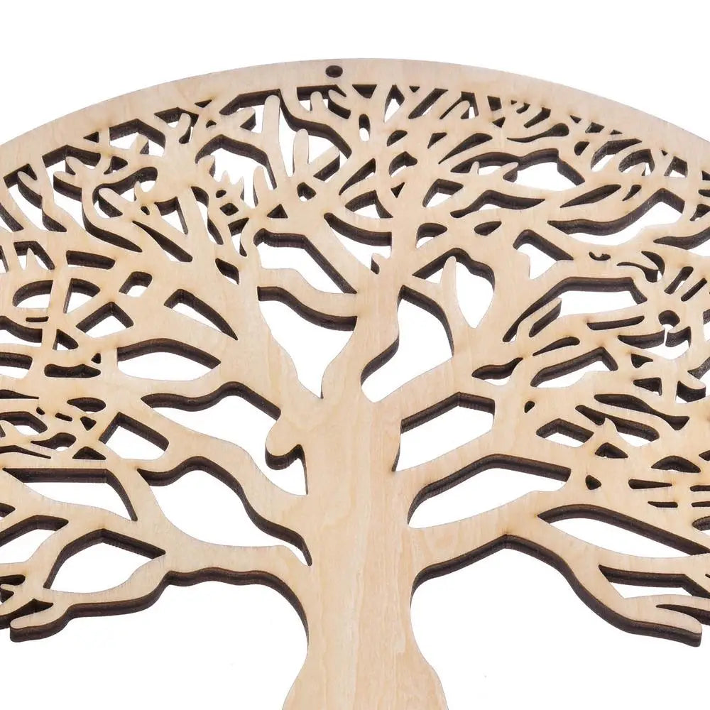 2024 New Tree of Life Wooden Wall Art Decor Hanging Wood Crafts Hollow Ornament for Living Room Decoration